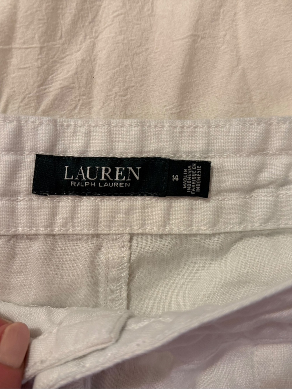Ralph Lauren White 100% Linen Pants with Elastic Drawstring Waist - Picture 2 of 11